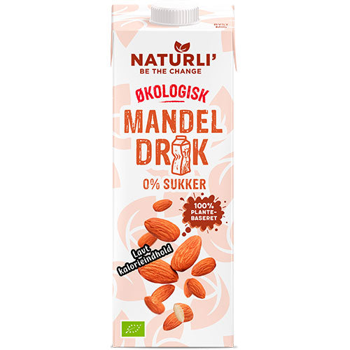Naturli Mandeldrikk usøtet Økologisk | 1 liter fra Naturli