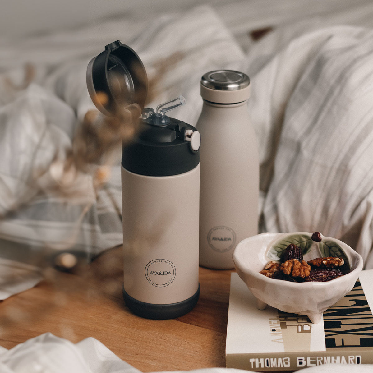 Termos Drikkeflaske Rustfritt Stål Krembeige fra AYA&IDA
