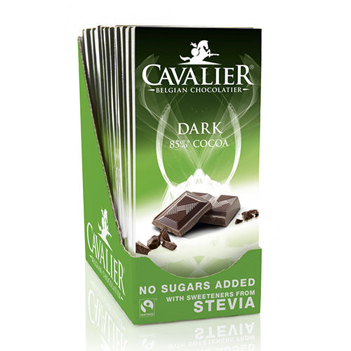 Cavalier 85% Mørk Sjokolade Stevia - Fairtrade fra Cavalier