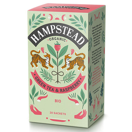 grønn te og Raspberry Ø fra Hampstead Tea
