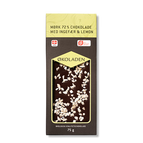 Sjokolade Mørk Ingefær/lemon Øko 72%