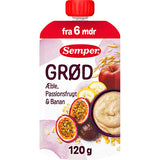 Semper Grøt med pasjonsfrukt, eple og banan fra 6 md. | 120 g fra Semper