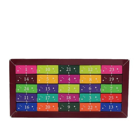 Julekalender æske m. pyramide teposer (turkis) Ø