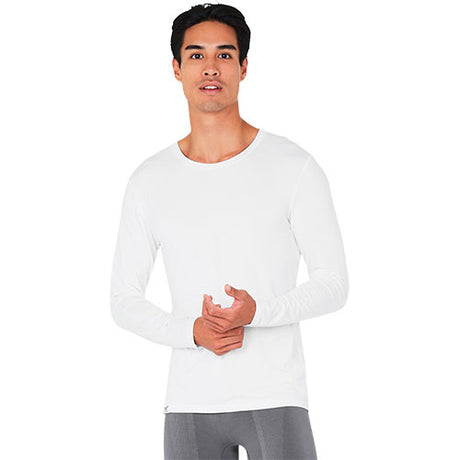 Boody Men´s Long Sleeve Crew Neck T-shirt Hvid | Str. S fra Boody