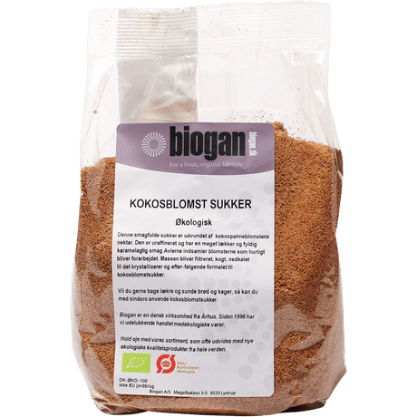 Biogan Kokosblomstsukker Uraffineret Sukker Økologisk | 500 g fra Biogan