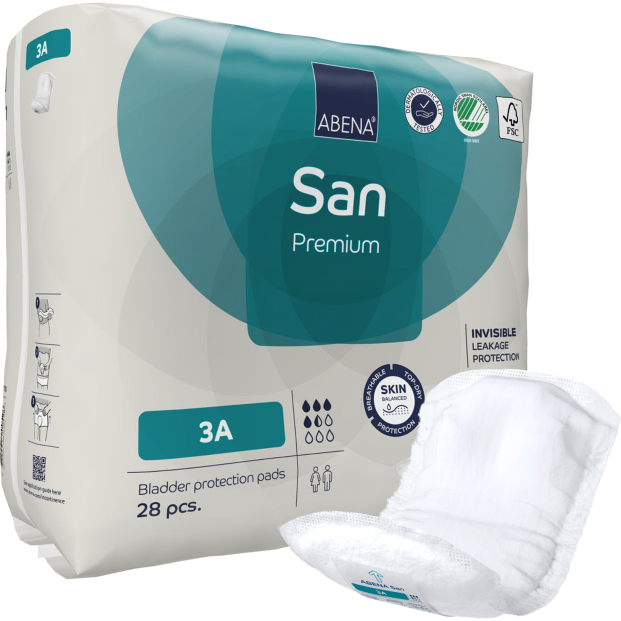 San 3A, Kroppsformet Inkontinensbeskyttelse med teip, Premium