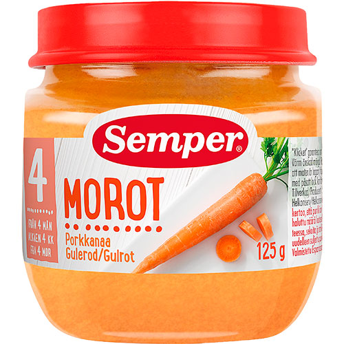 Gulrotmos fra 4 mnd.