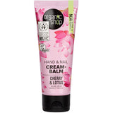 Organic Shop Hand & Nail Cream-Balm Cherry & Lotus | 75 ML fra Organic Shop