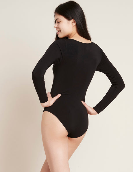 Bambus Bodystocking Langermet Svart