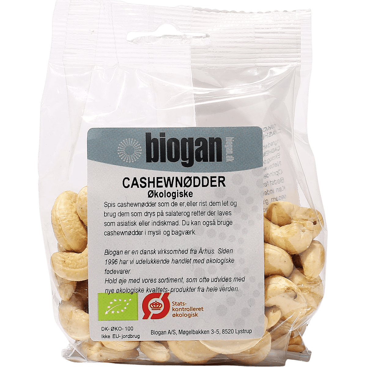 Biogan Økologiske Cashewnøtter | 100 g fra Biogan