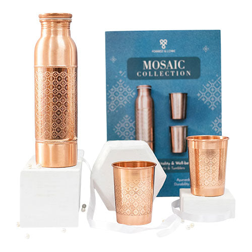 Kobber gavepakke Mosaic (1x900 ml+2x300 ml)
