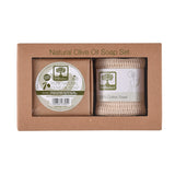 Set Handmade Olive Oil Såpe+Eksfolierende 100% bomull