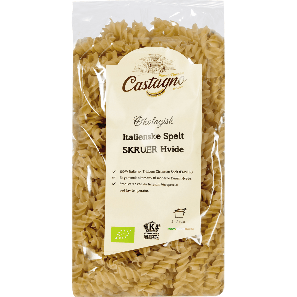 Castagno Hvite Speltskruer Økologisk | 500 g