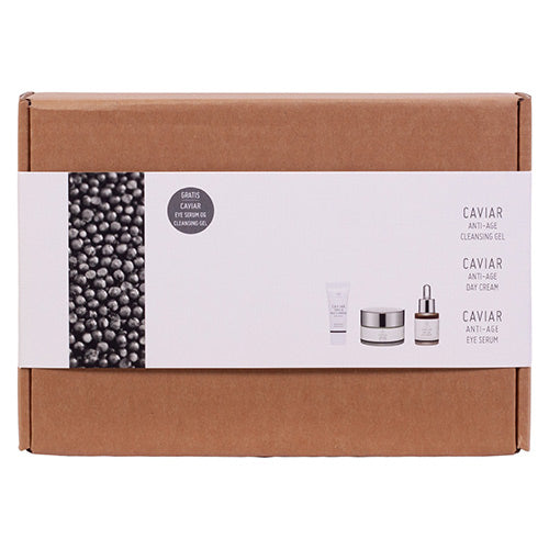 Gaveæske Caviar Cleansing Gel Day creme, Eye serum fra Naturfarm