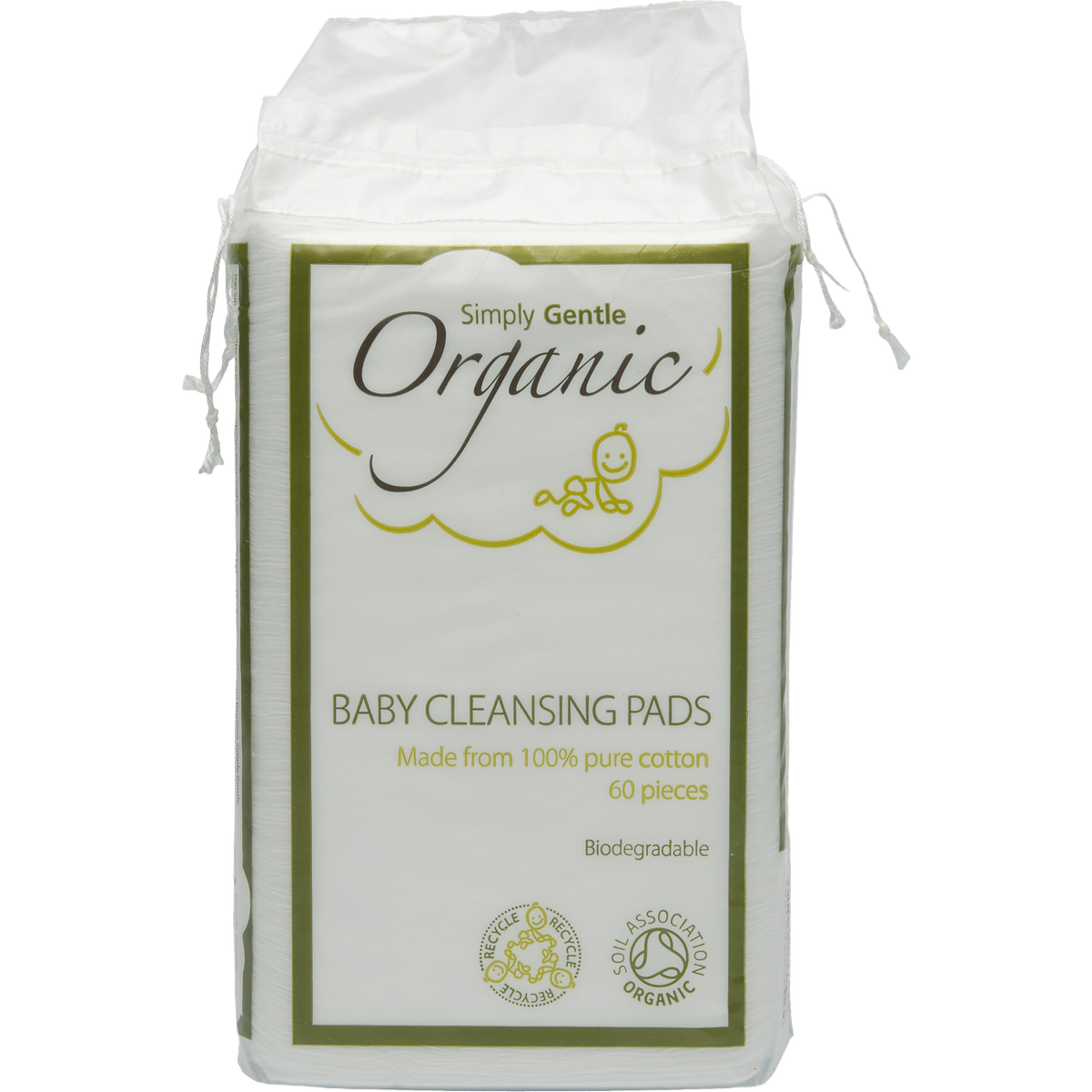 Simply Gentle Organic Engangsvaskekluter Bomull Økologisk | 60 st