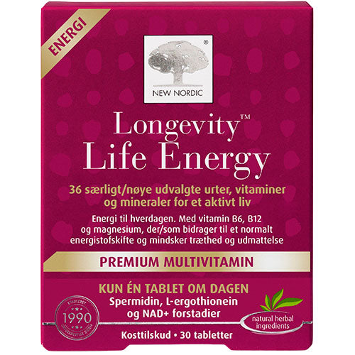 New Nordic Longevity Life Energy | 30 tabletter fra New Nordic