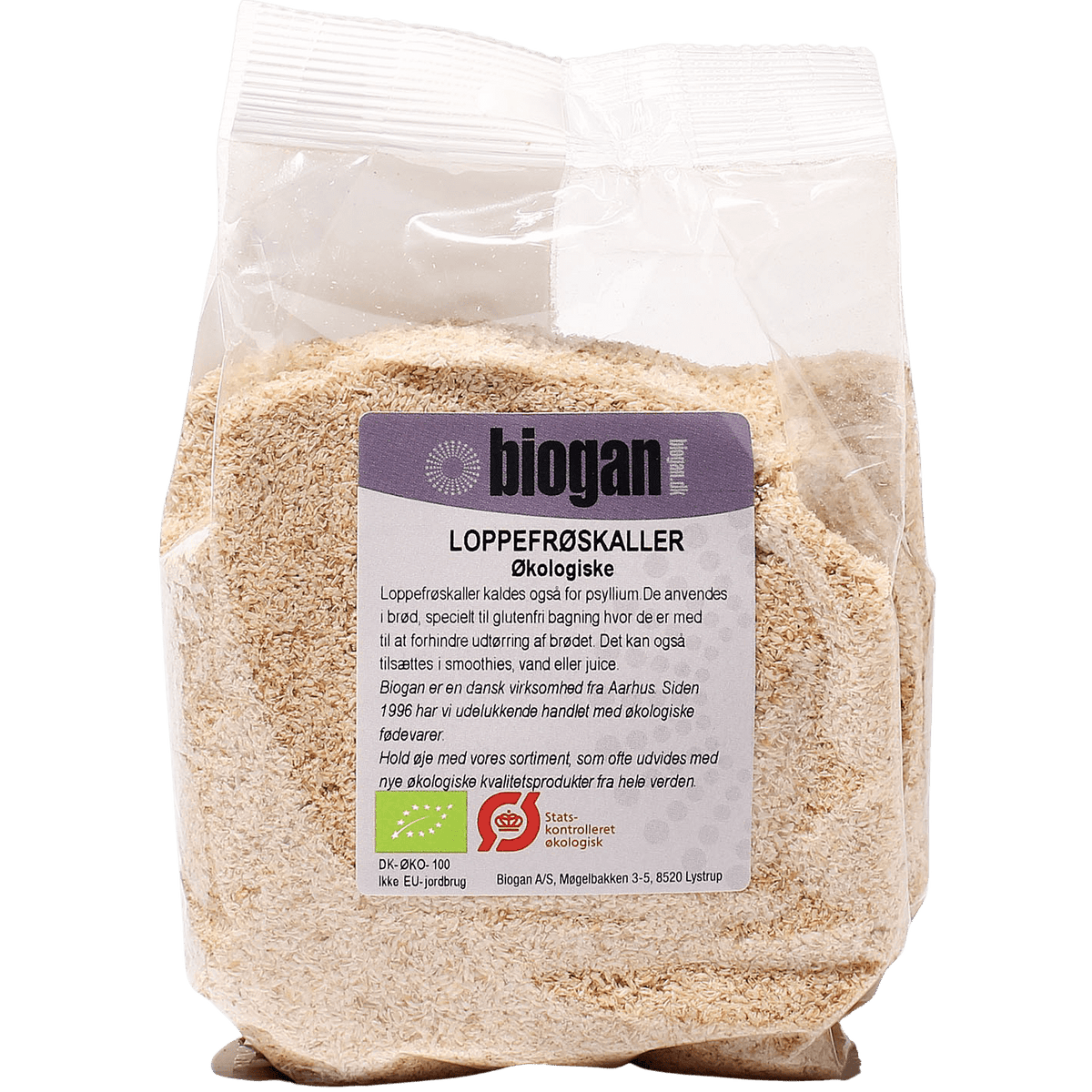 Biogan Loppefrøskall Økologisk og Glutenfri (Psyllium) | 200 g fra Biogan