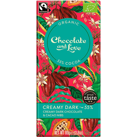 Chocolate and Love Sjokolade Creamy Dark 55% Økologisk fra | 80 g
