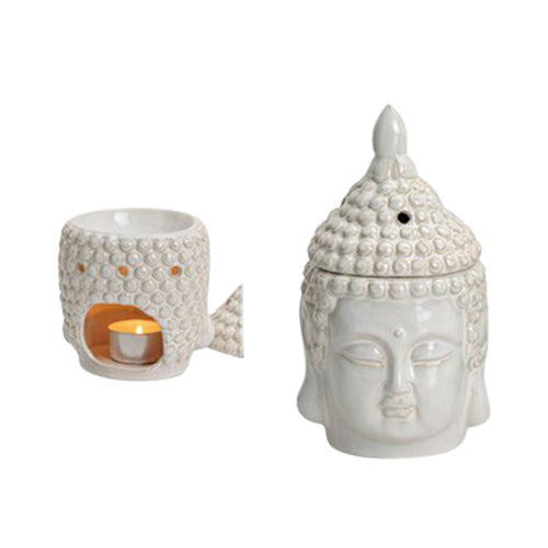 Duftlampe Buddha Hvit