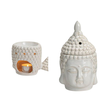 Duftlampe Buddha Hvit