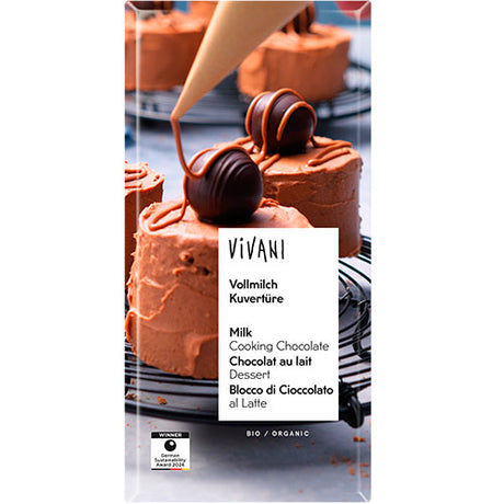Vivani melkesjokoladeovertrekk 35 % Ø | 150 gr