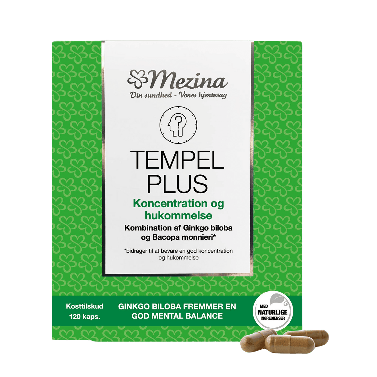 Mezina Tempel Plus m. Ginkgo Biloba | 120 Kapsler fra Mezina