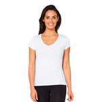 Women´s V-Neck T-Shirt hvit str. XL