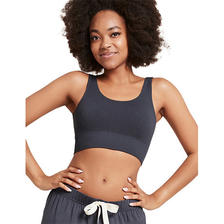 Boody Ribbed Seamless Bra Storm | Str. S fra Boody
