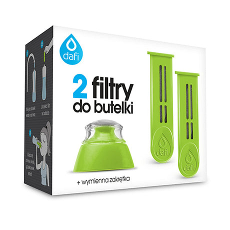 Refill 2 stk filter + munnstykke til filterflaske, Grøn