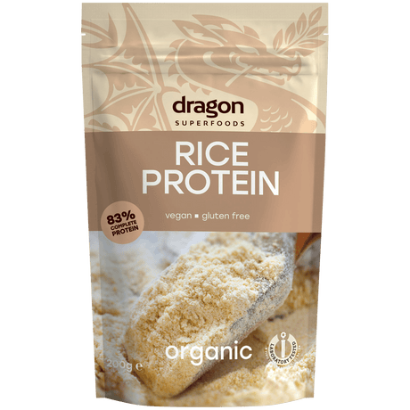Dragon Superfoods Glutenfri Risprotein 83% Økologisk Vegansk Laktosefri | 200 g