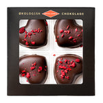 Marcipanhjerte hindbær 4 stk Ø