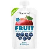 Clearspring Æble & Blåbær Frugtpuré Ø | 100 gr fra Clearspring