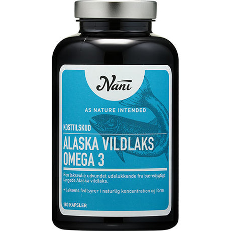 Nani Omega 3 Ren Lakseolje | 180 Kapsler fra Nani