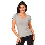Women´s V-Neck T-Shirt lysegrå str. M