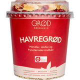 Havregrøt med mandler, frysetørkede bringebær Øko & dadler - Glutenfri fra GRØD