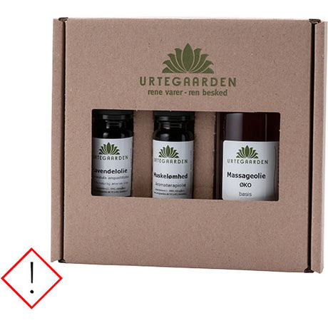 Massasjesett: 10 ml Lavendel, 10 ml Muskelømhet + 100 ml Massasjeolje