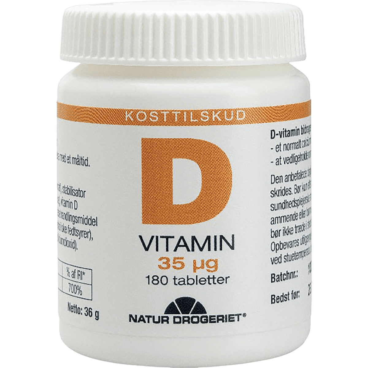 Natur-Drogeriet D3-vitamin 35 Ug | 180 tabletter fra Natur-Drogeriet