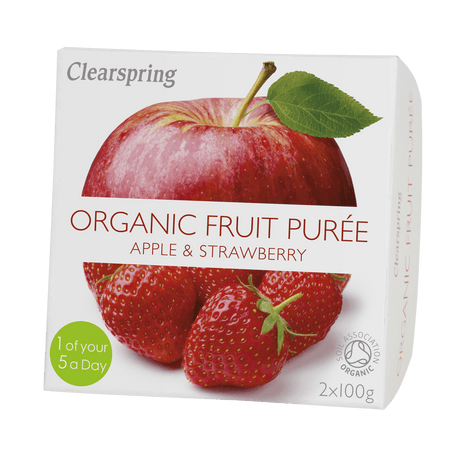 Clearspring Fruktpuré Økologisk 200 g | Eple & Jordbær