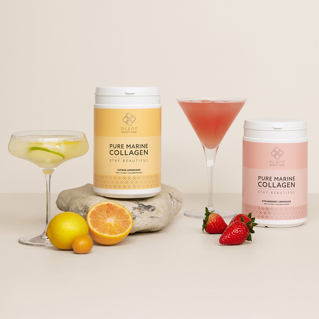 Plent Pure Marine Collagen | Strawberry Lemonade fra Plent