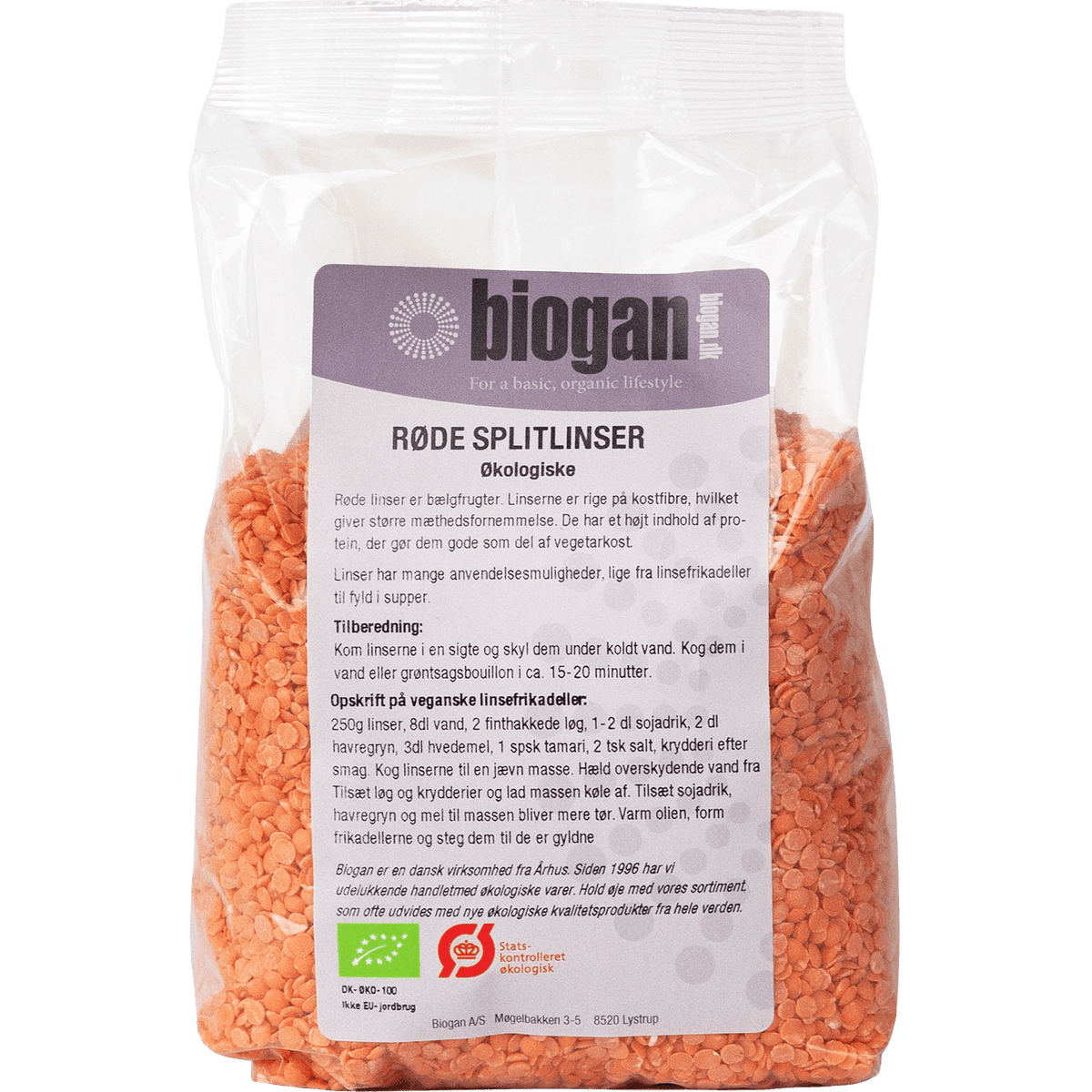 Biogan Økologiske Røde Linser | 750 g