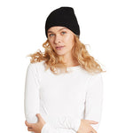 Beanie lue Ribbed Knit svart one-size