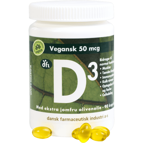 Grønne dfi vitaminer Vegansk D3, 50 Mcg | 90 Kapsler
