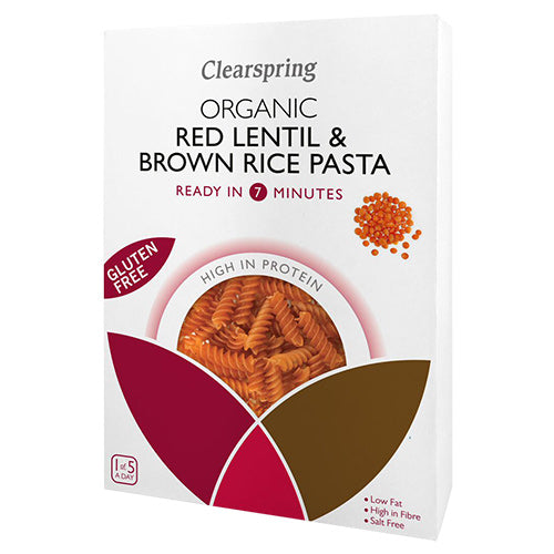 Røde Linser & Brun Ris Fusilli Øko Glutenfri
