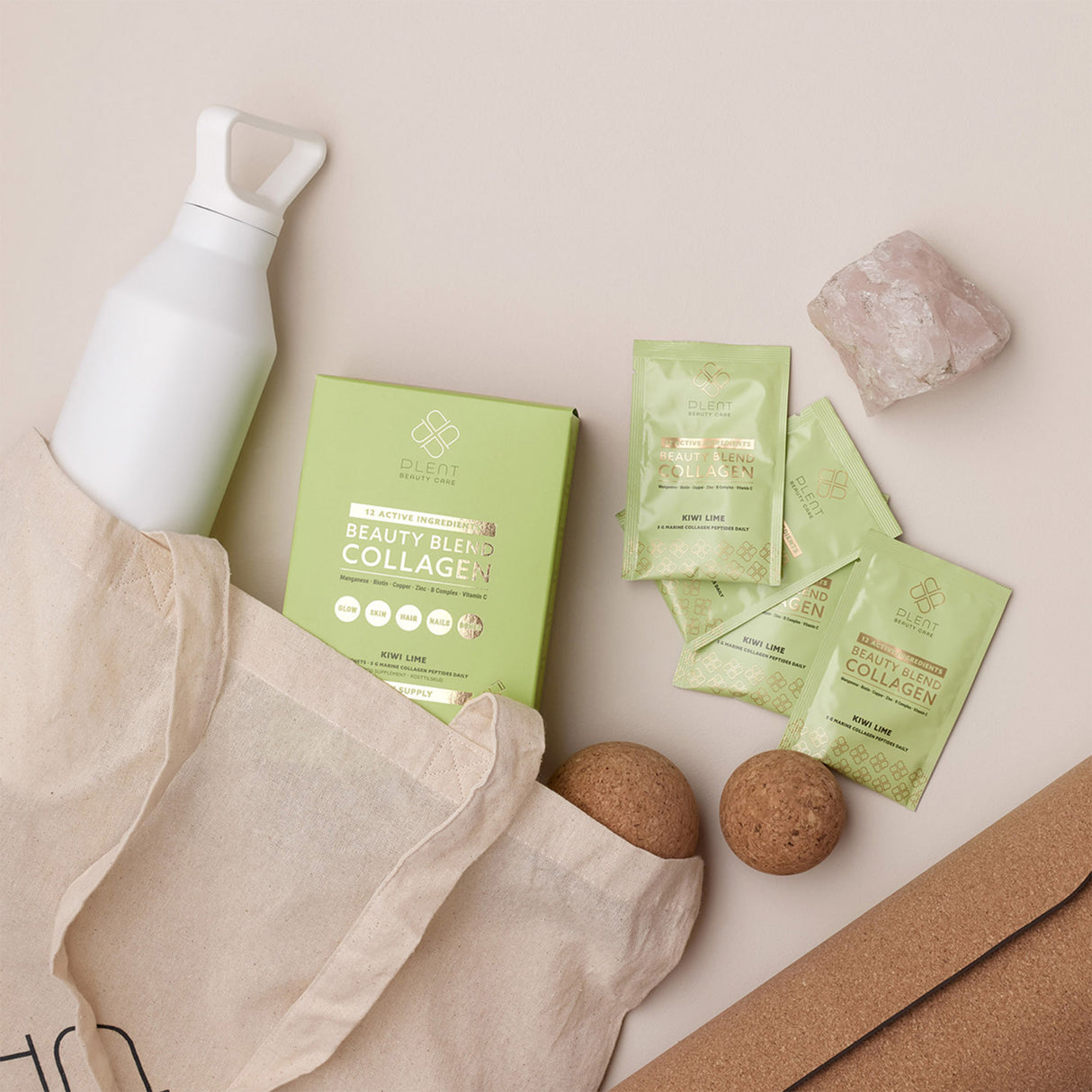 Plent Beauty Blend Collagen 30 x 5 g | Kiwi Lime fra Plent