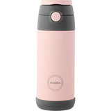 Barneflaske med sugerør - Soft Rose
