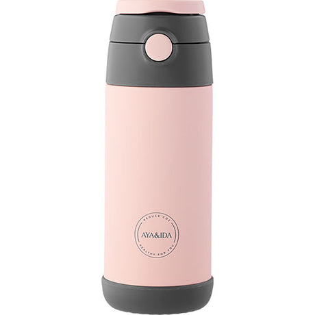 Barneflaske med sugerør - Soft Rose