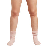 Boody Women´s Chunky Bed Sock | Dusty Pink/hvid Space Dye fra Boody