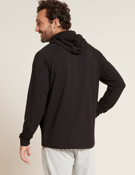 Bambus Menn Pullover Hoodie Svart