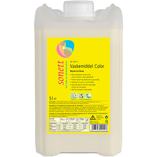 Sonett Vaskemiddel Color Mynte & Sitron | 5 liter fra Sonett