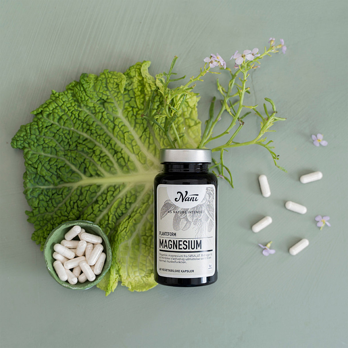 Nani Magnesium fra Naturlig Kilde Økologisk | 60 Kapsler fra Nani